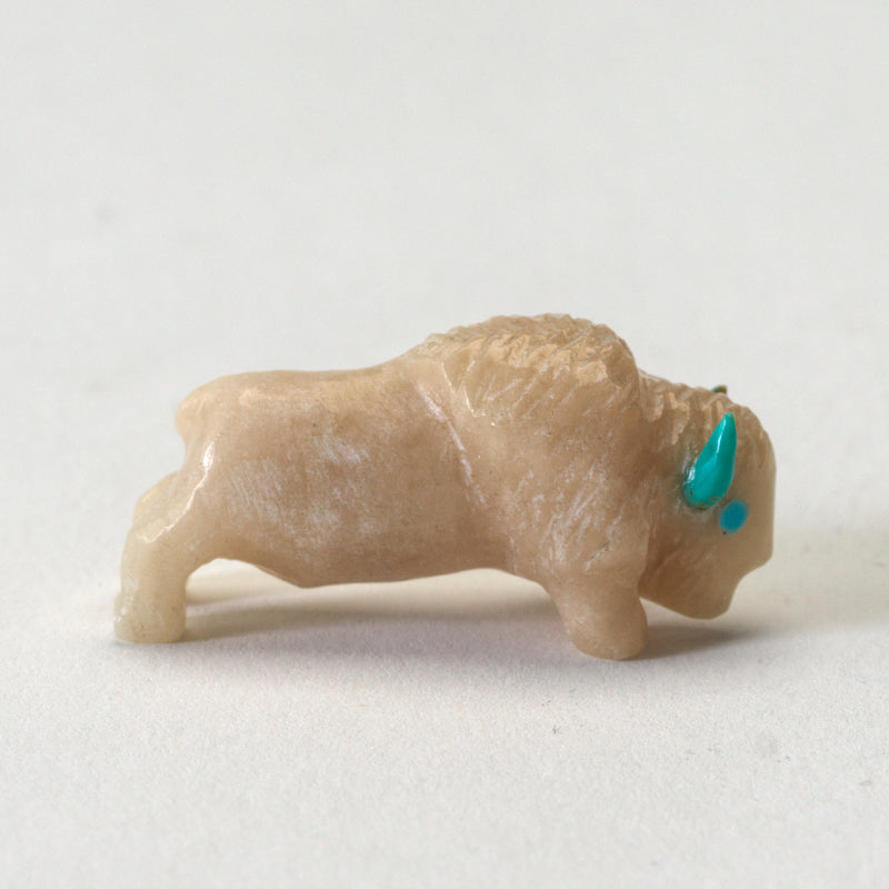 Raybert Kanteena: Peach Alabaster, Buffalo with Turquoise Horns