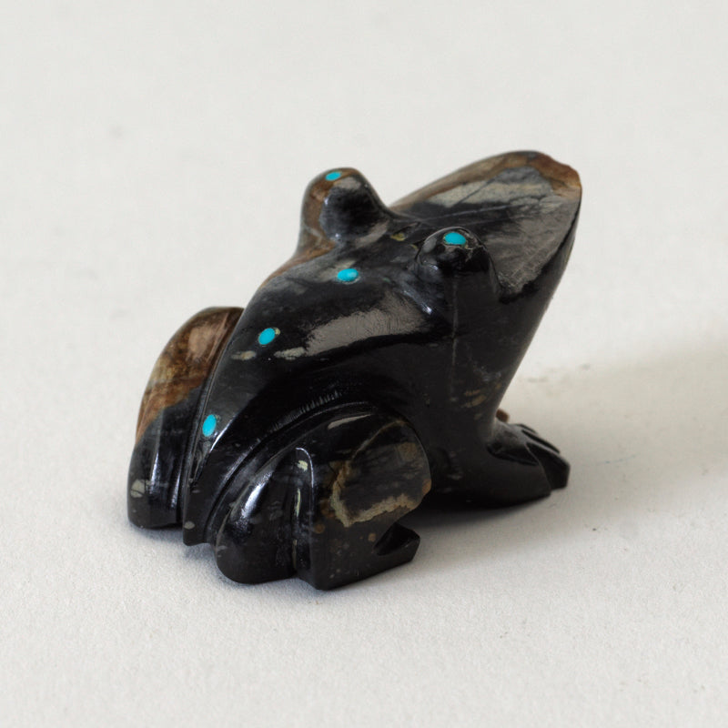 Tony Laiwekate: Picasso Marble, Frog with Turquoise Inlay