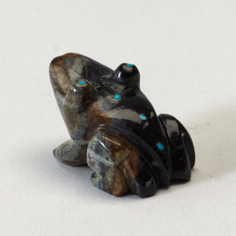 Tony Laiwekate: Picasso Marble, Frog with Turquoise Inlay