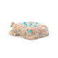 Danette Laate: Pink Jasper, Frog With Turquoise Dot Inlay