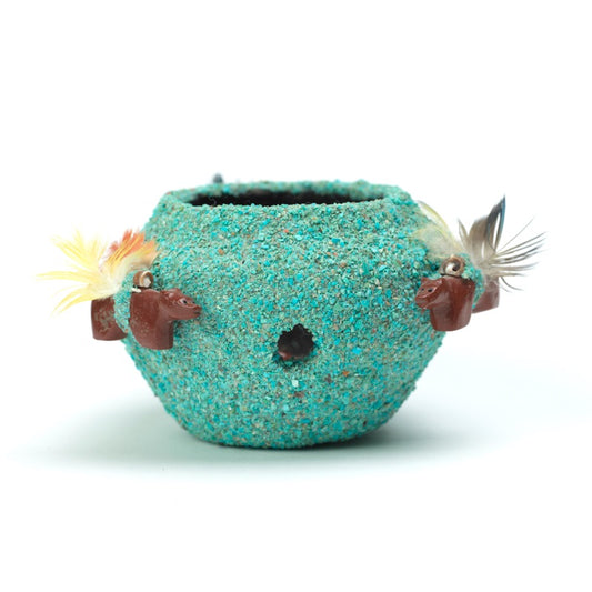 Marvelita Phillips: Turquoise Chips Covered, Fetish Pot