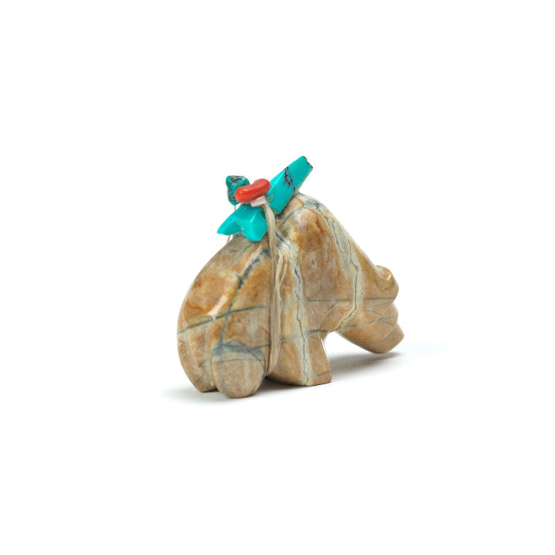 Terrance Martza (d): Picasso Marble, Bear With Turquoise and Coral Heishe