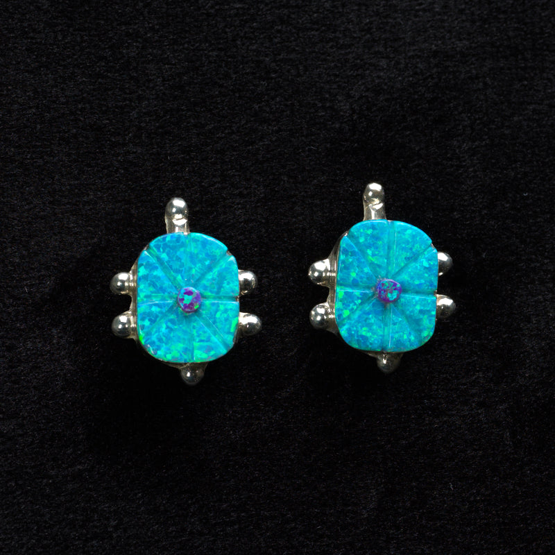 Fabeola Yamutewa: Green Lap Opal, Turtle Earrings