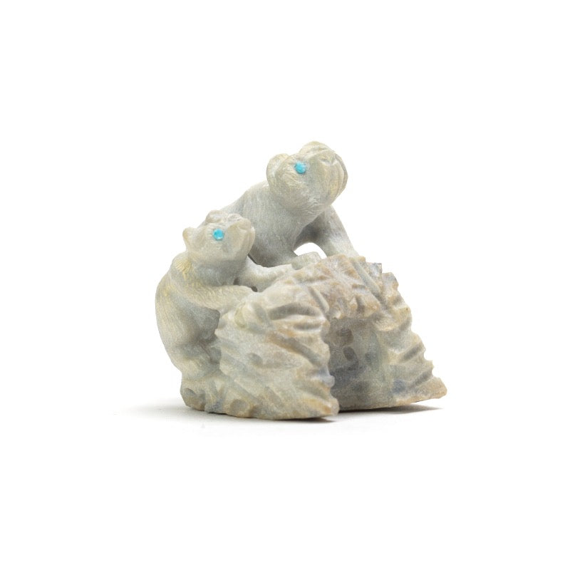 Adrian Cachini: Picasso Marble, Bear with Cub