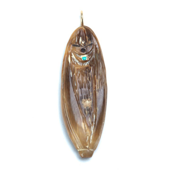 Sandra Quandelacy: Ivory, Fossilized Corn Maiden/Grandma Pendant