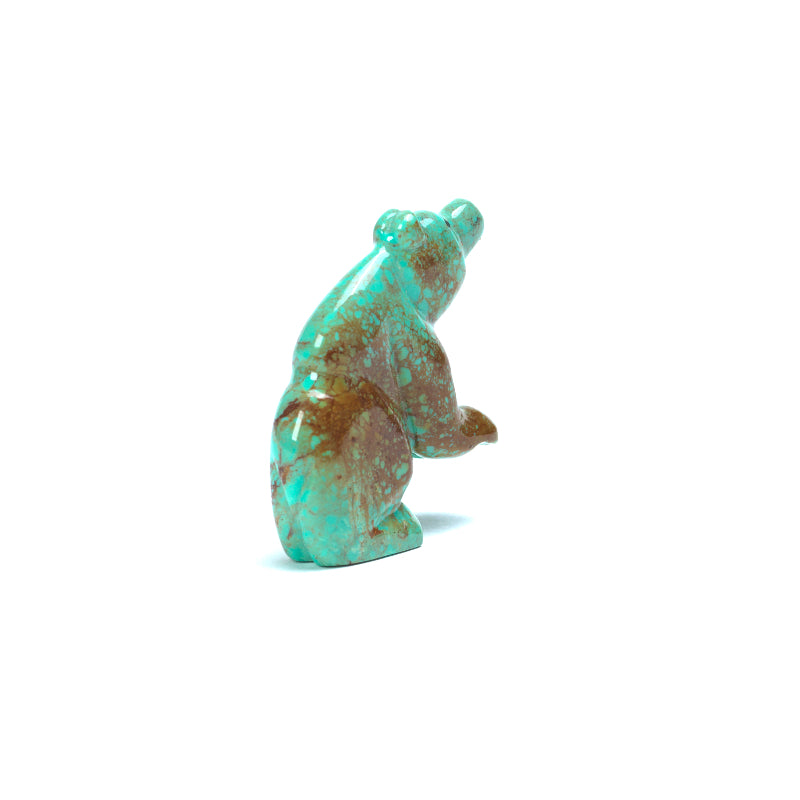 Brian Yatsattie: Turquoise, Standing Bear with Black Eyes