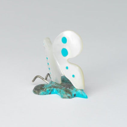 Michael Mahooty: Mother of Pearl with Turquoise Inlay, Butterfly Maiden