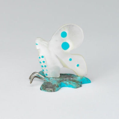 Michael Mahooty: Mother of Pearl with Turquoise Inlay, Butterfly Maiden