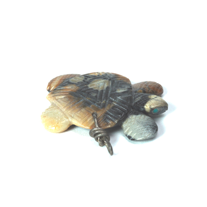 Vivella Cheama: Picasso Marble, Turtle Pendant