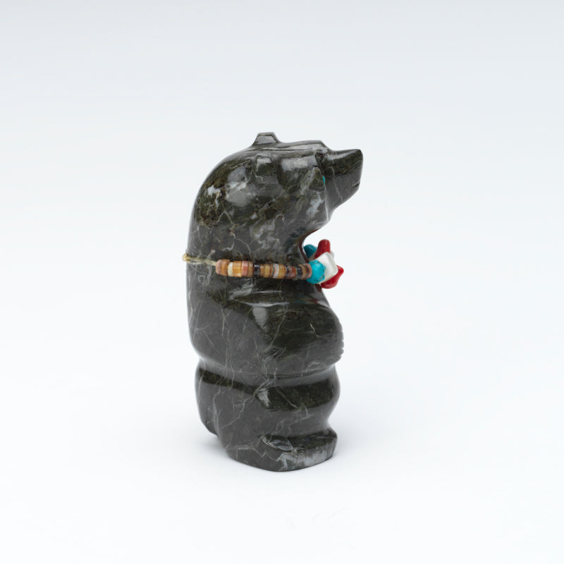 Farlan & Paulette Quam: Zebra Jasper, Standing Bear with Bundle