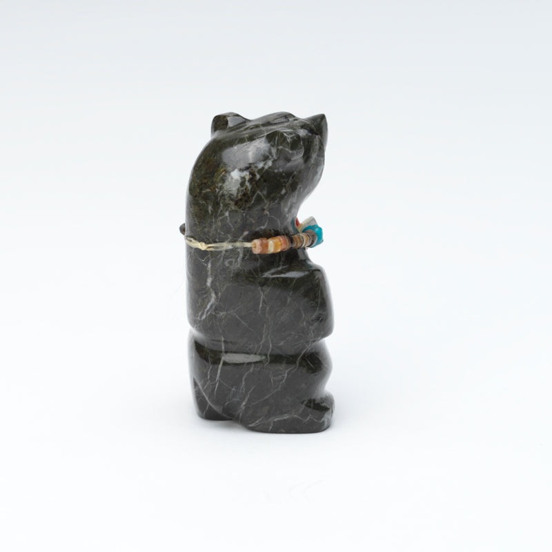 Farlan & Paulette Quam: Zebra Jasper, Standing Bear with Bundle