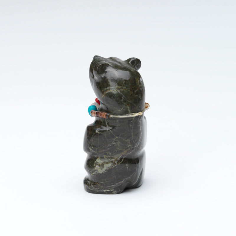 Farlan & Paulette Quam: Zebra Jasper, Standing Bear with Bundle