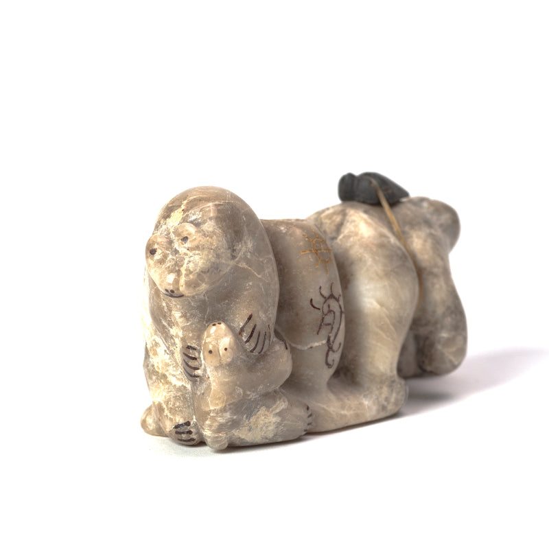 Rickson Kallestewa: Grey Alabaster, Two Bears with Olla