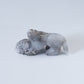 Rickson Kallestewa: Grey White Alabaster, Mountain Lion with Cub