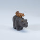 Fred Bowannie: Zuni Stone/Travertine, Bear with Squirrel