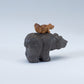 Fred Bowannie: Zuni Stone/Travertine, Bear with Squirrel