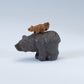 Fred Bowannie: Zuni Stone/Travertine, Bear with Squirrel