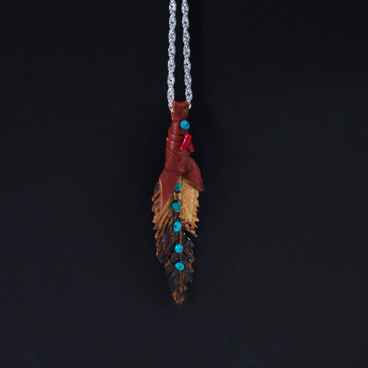 Christopher Nastacio: Wooden, Feather Necklace