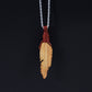 Christopher Nastacio: Wooden, Feather Necklace