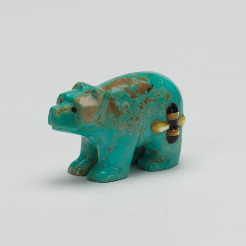 Clissa Martin: Turquoise, Sitting Bear With Bumble Bee