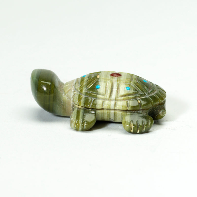 Georgette Quam: Ricolite, Turtle With Turquoise Dots