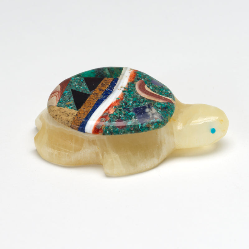 Jayne Quam: Honey Calcite with Mosaic, Turtle