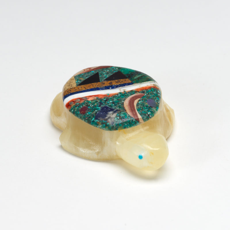 Jayne Quam: Honey Calcite with Mosaic, Turtle