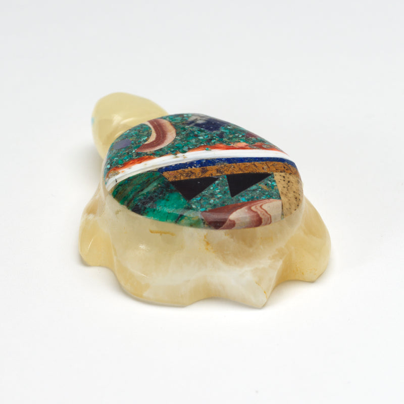 Jayne Quam: Honey Calcite with Mosaic, Turtle