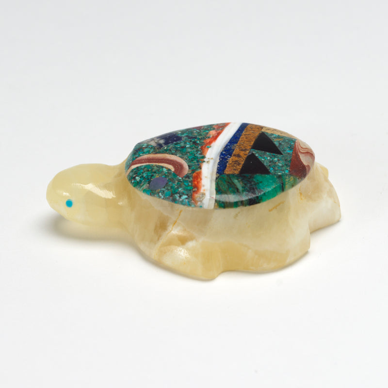 Jayne Quam: Honey Calcite with Mosaic, Turtle