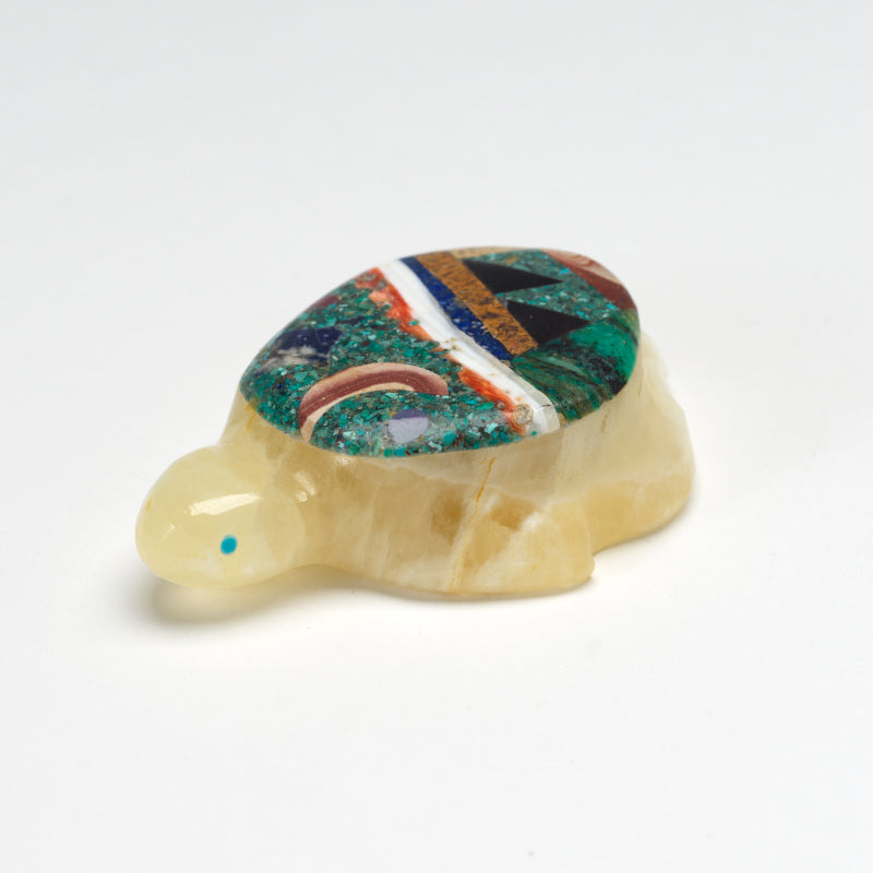 Jayne Quam: Honey Calcite with Mosaic, Turtle