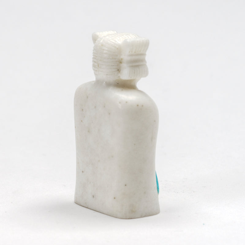 Clissa Martin: White Alabaster, Maiden With Turquoise Dragonfly