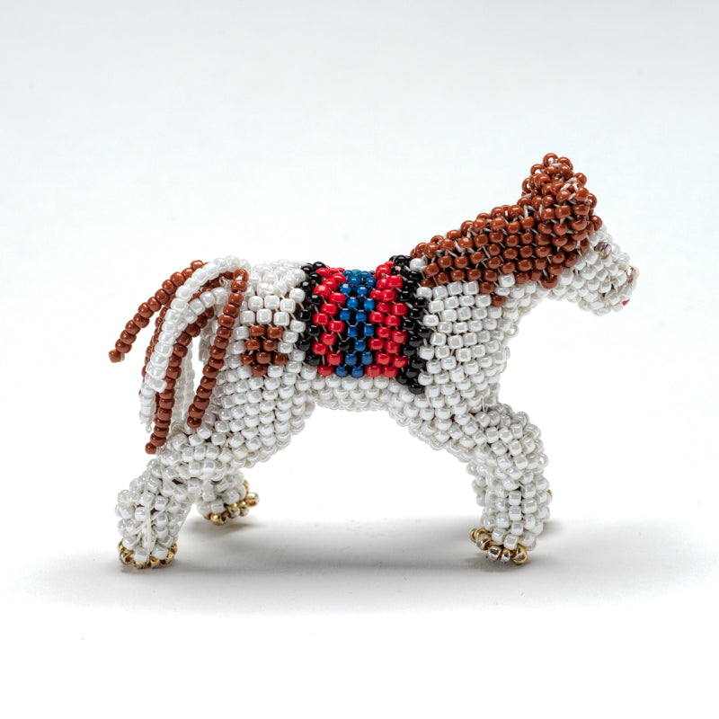 Sylvia Quam: Beaded, Horse White, Brown & Black