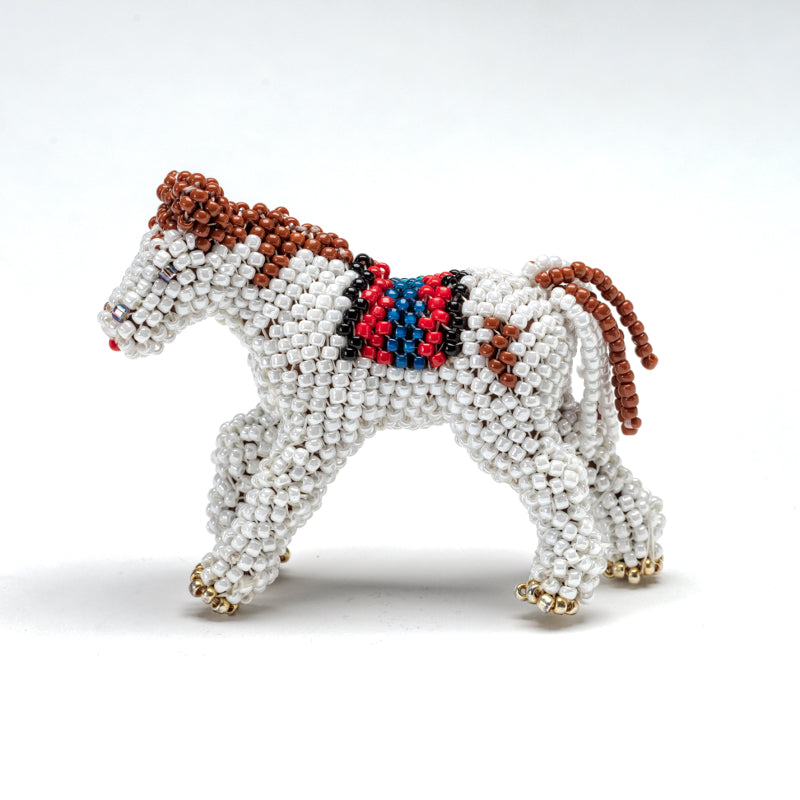 Sylvia Quam: Beaded, Horse White, Brown & Black