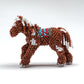 Sylvia Quam: Beaded, Horse Brown, red.& blue