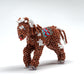 Sylvia Quam: Beaded, Horse Brown, red.& blue