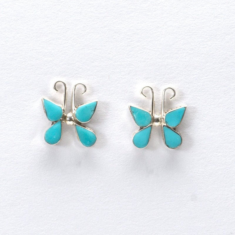 Jeffrey Lonjose: Sleeping Beauty Turquoise, Butterfly Earrings