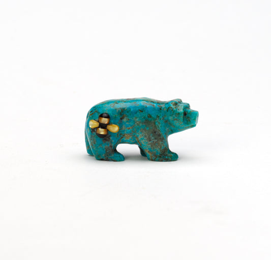 Clissa Martin: Turquoise , Bear w/shell & jet bumblebee