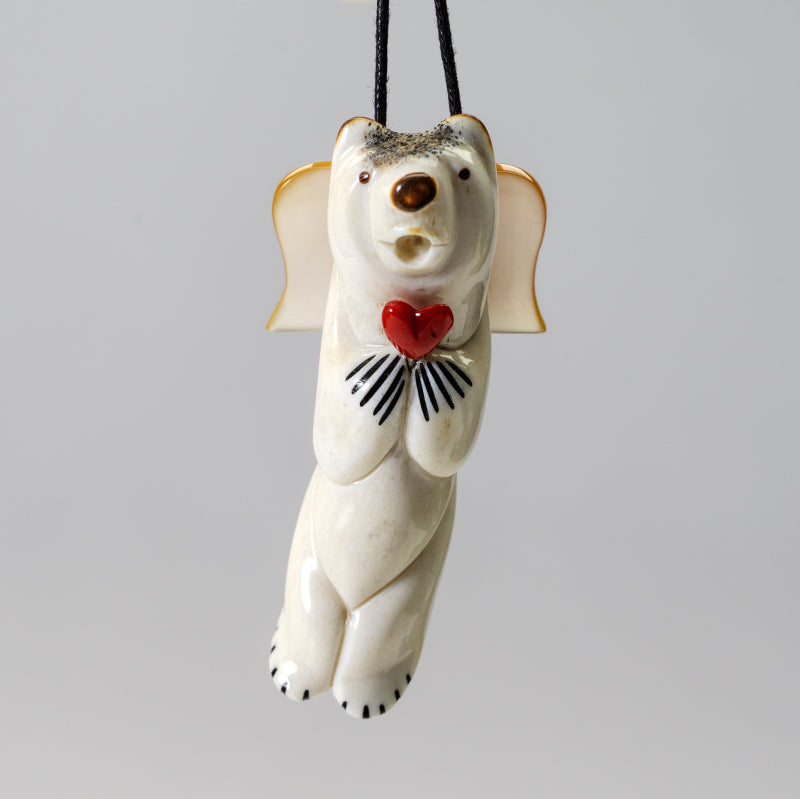 Troy Sice: Antler, Bear Ornament with angel wings