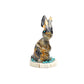 Stafford Chimoni: Egyptian marble, Rabbit on antler base with turquoise