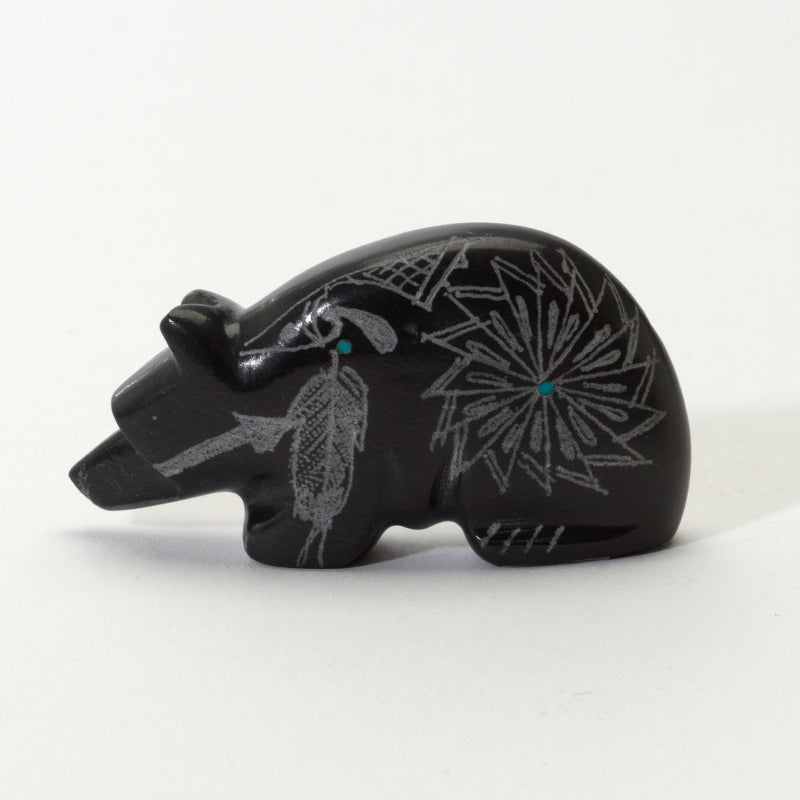 Adrian Cachini: Black Marble, Sgrafitto Bear