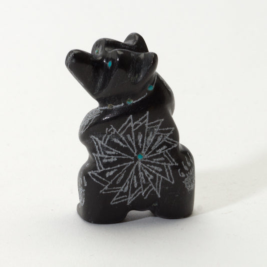 Adrian Cachini: Black Marble, Sgrafitto Standing Bear