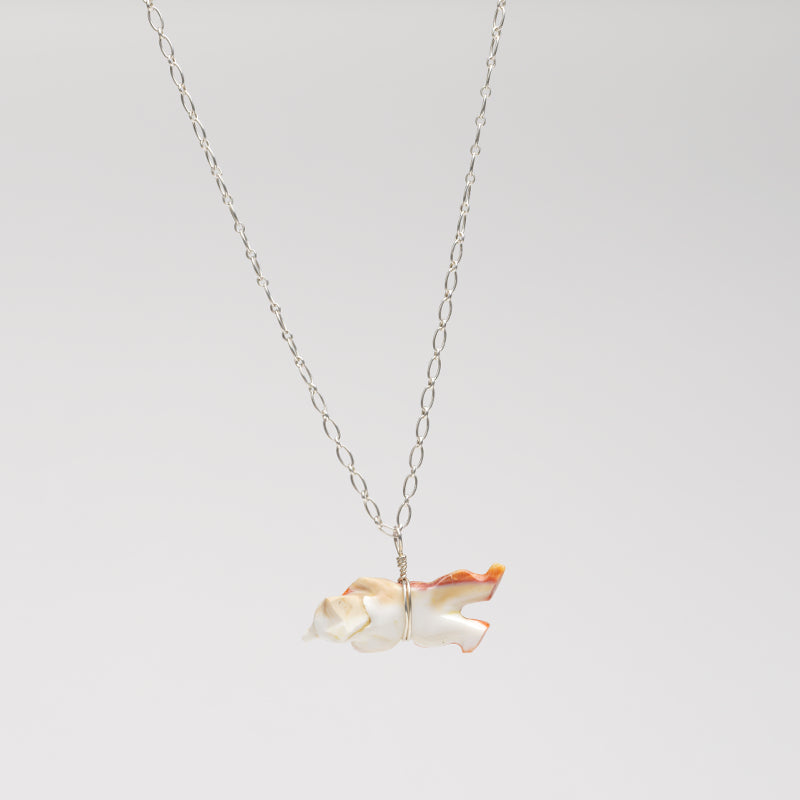 Dee Edaakie: Orange Spiny Oyster Shell, Bear Necklace