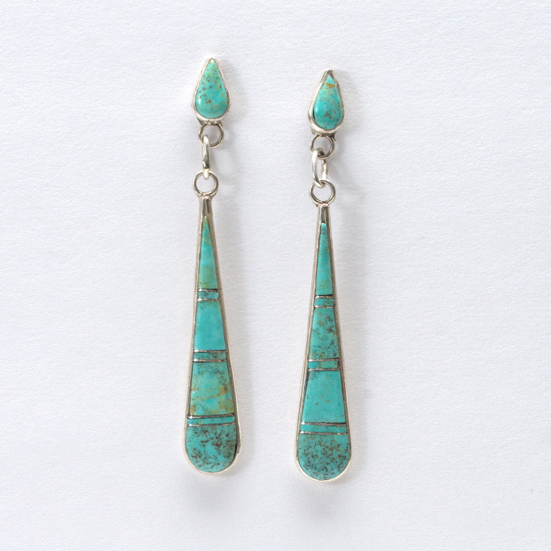 Terrance Panteah: Kingman Turquoise, Inlay Earrings