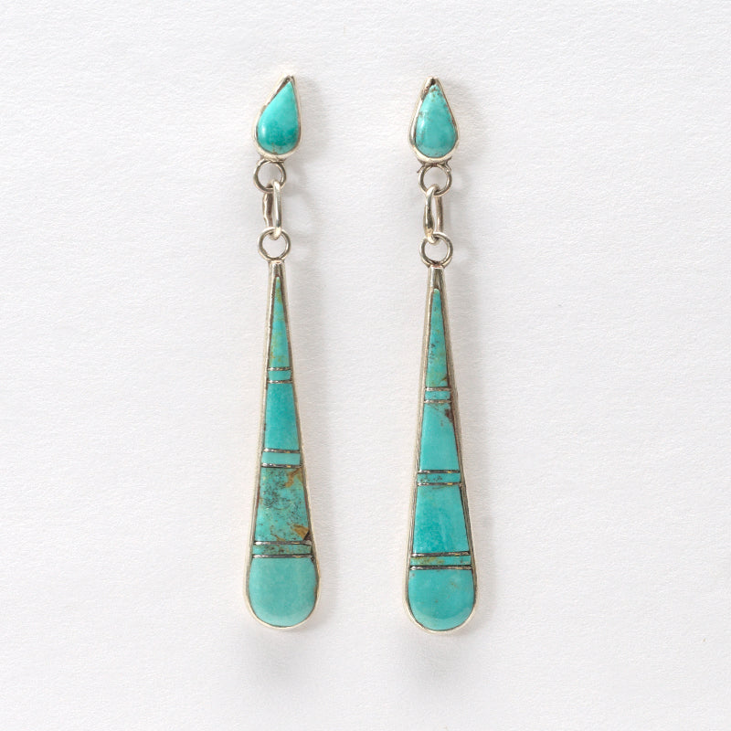 Terrance Panteah: Kingman Turquoise, Inlay Earrings