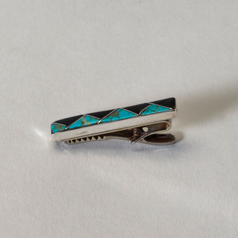 Vernal Kallestewa: Turquoise/ Onyx, Tie Clip