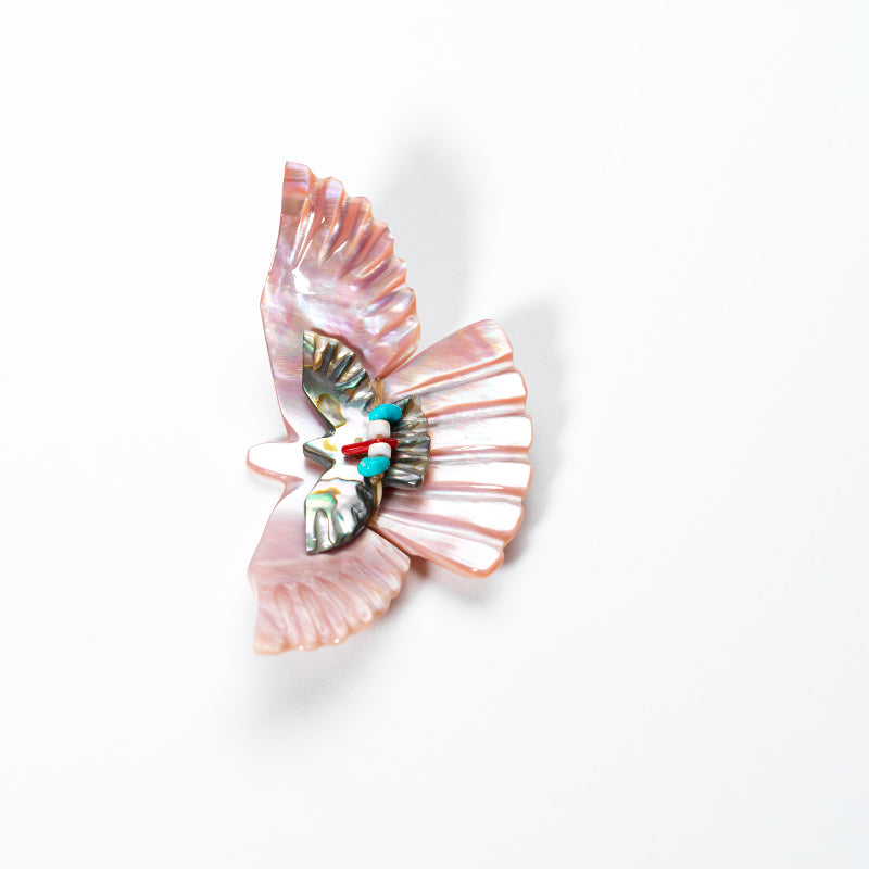 Daisy & LaVies Natewa: Pink Mussel Shell & Abalone, Eagle carrying an Eagle