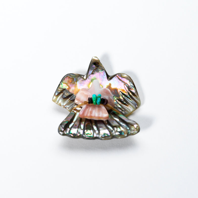 Daisy & LaVies Natewa: Abalone Shell & Pink Mussel Shell, Eagle carrying an Eagle