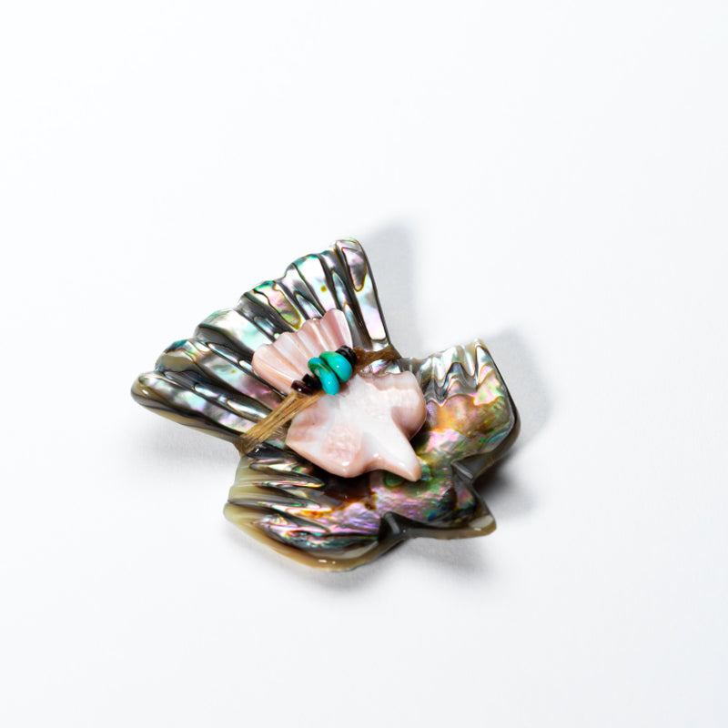 Daisy & LaVies Natewa: Abalone Shell & Pink Mussel Shell, Eagle carrying an Eagle