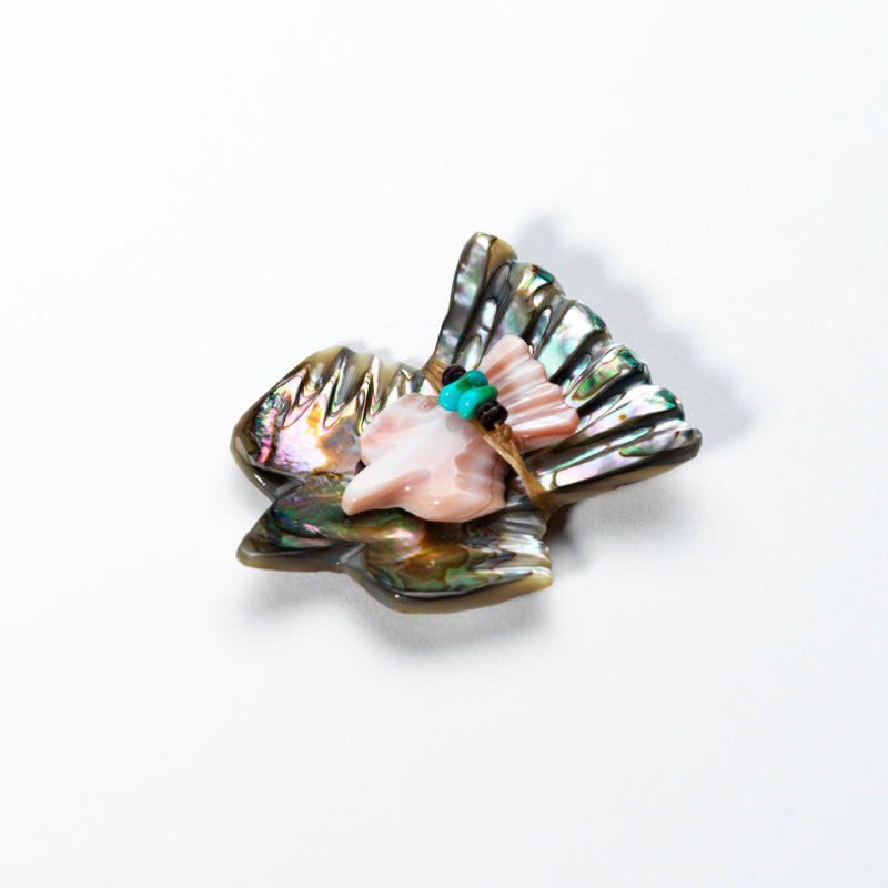 Daisy & LaVies Natewa: Abalone Shell & Pink Mussel Shell, Eagle carrying an Eagle