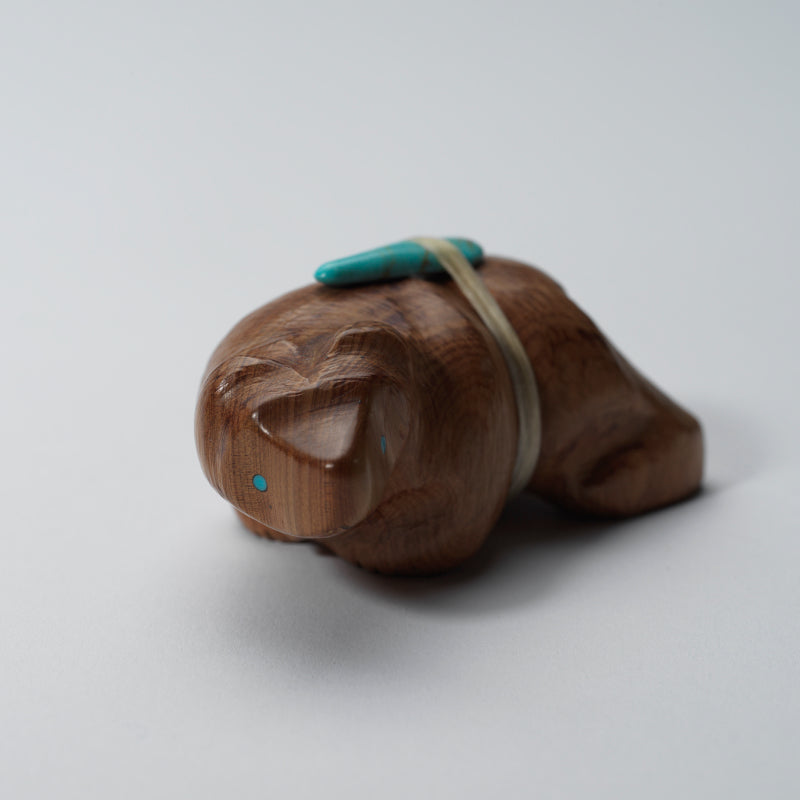 Herbert Halate: Zuni Cedar with Turquoise Bundle, Bear